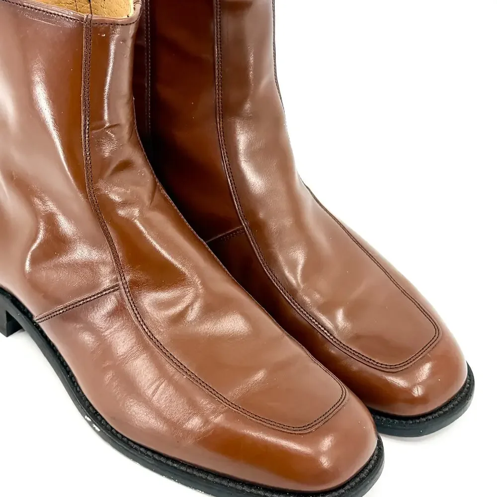 Vintage 70s O'Sullivan Brown Leather Mod Ankle Boots